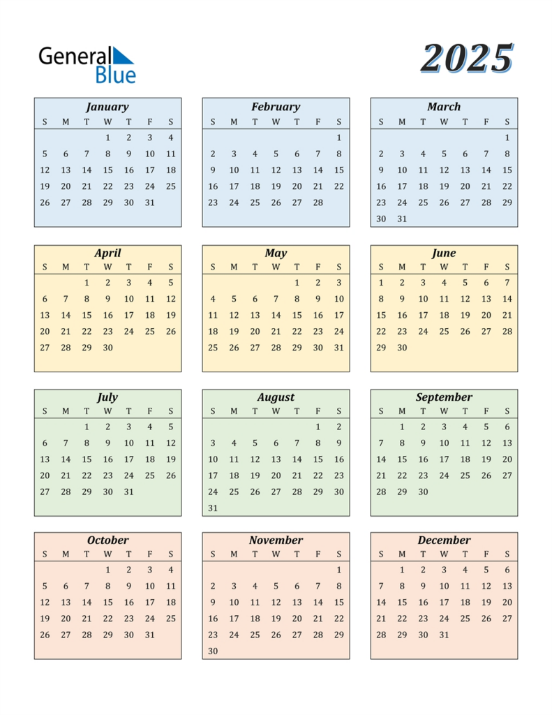 Printable Calendar 2025 Calendars 2025