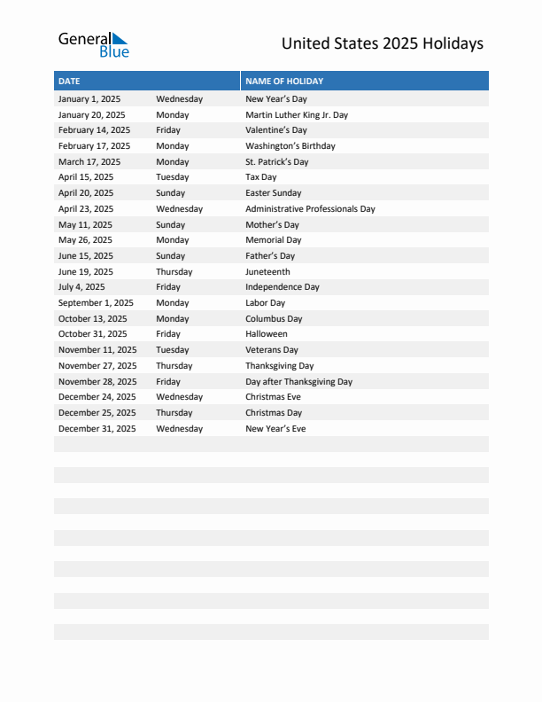 2025 US Holiday List Beginning Of Ramadan 2025