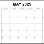 May 2025 Calendar Free Printable Calendars