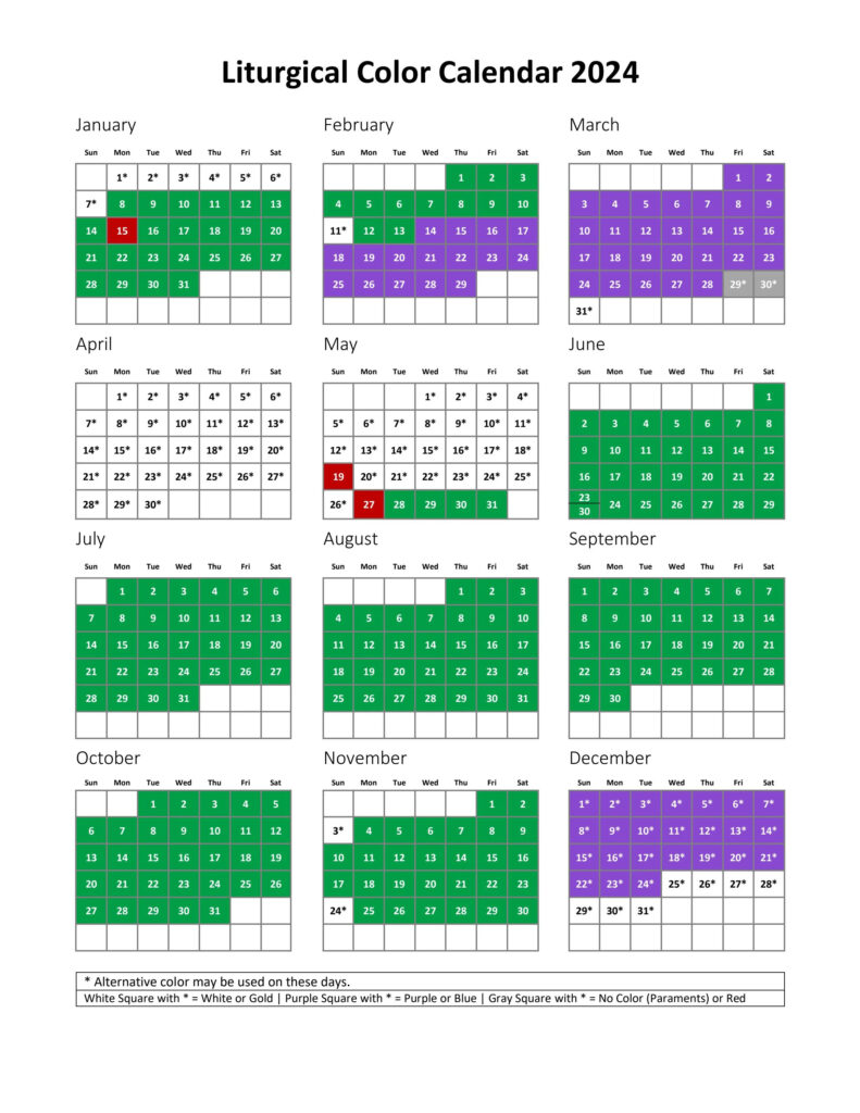 024 Catholic Liturgical Calendar Jandy Lindsey
