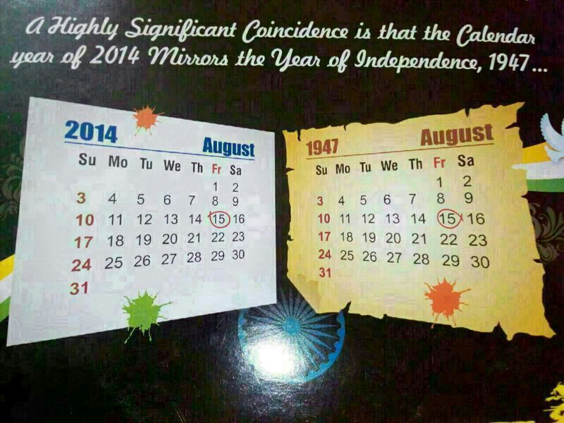 15 August 1947 Calendar