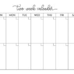 2 Week Calendars 151 FREE Calendars Printabulls