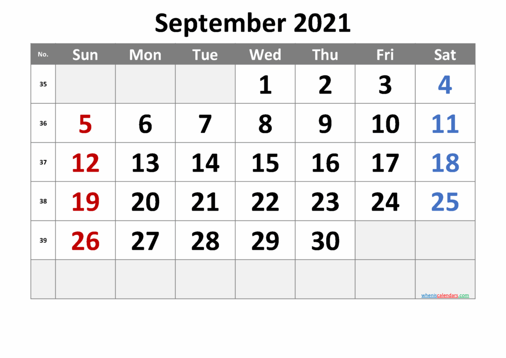 20 September 2021 Calendar Free Download Printable Calendar Templates 