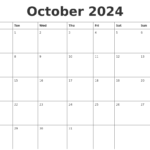 2024 October Calendar Printable Free Pdf Blank Calendar Template
