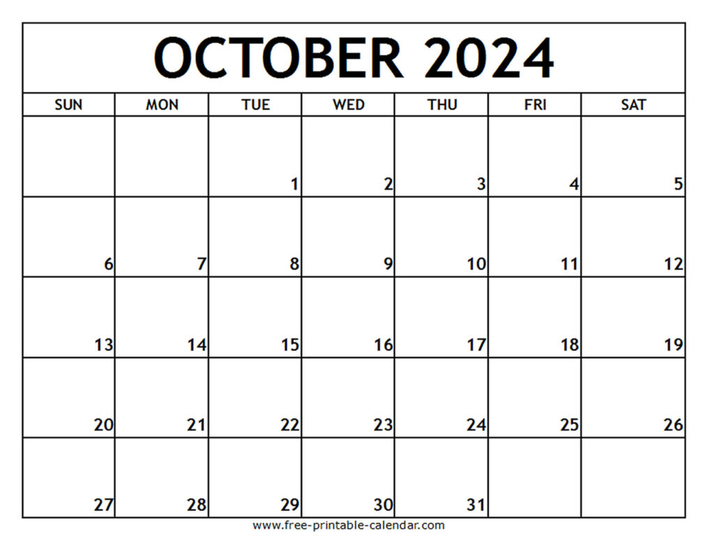 2024 October Calendar Printable Free Pdf Full Form Mufi Lavinie