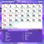 2024 September Calendar With Nakshatra Printable Calendar 2025
