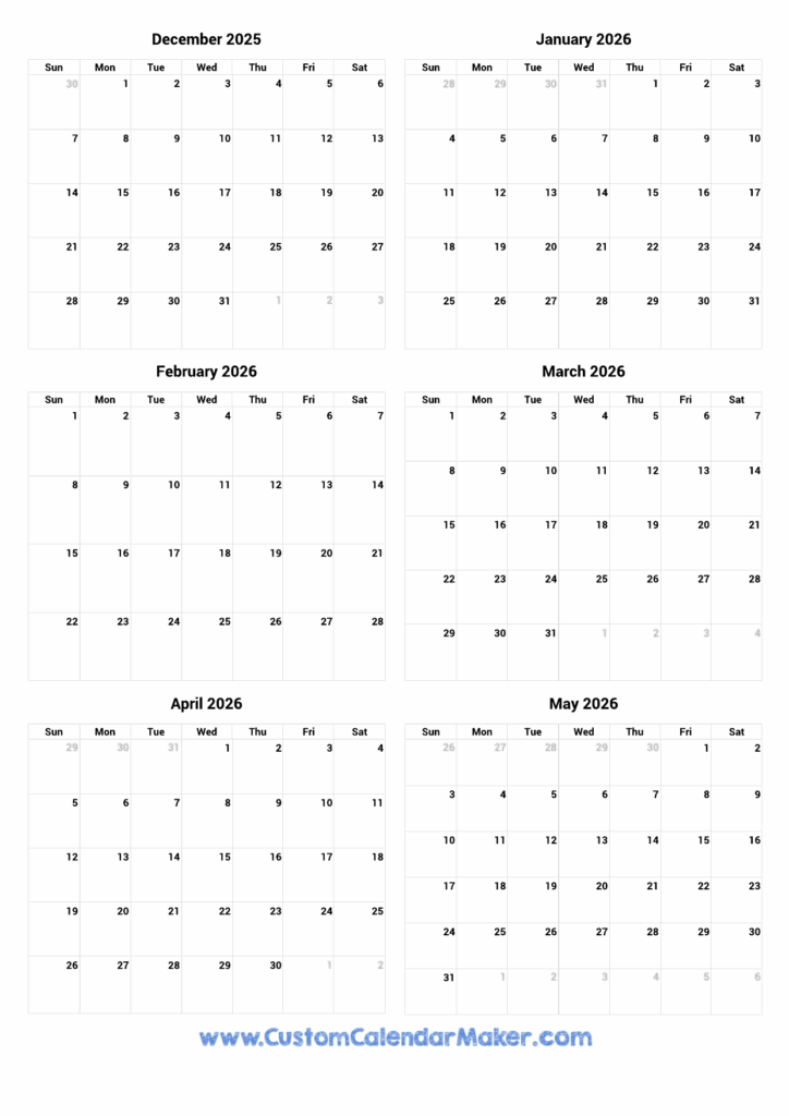 2025 2026 Calendar May May Flory Jilleen