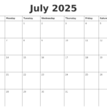 2025 July Calendar Free Printable Monthly 2025 Fanya Jemimah