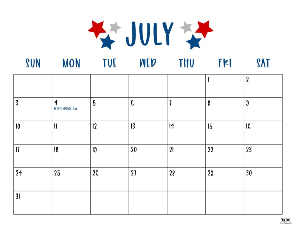2025 July Calendar Free Printable Monthly Templates Brian C Delgado