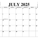 2025 July Calendar Printable Unbelievable Leo Greenup