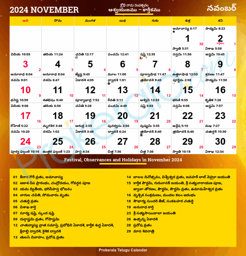 2025 November Calendar Telugu Pdf File Modern Present Updated 