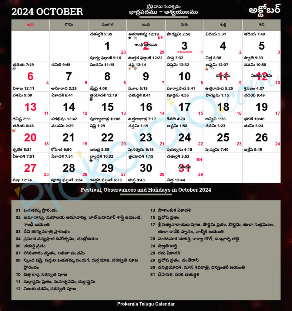 2025 October Calendar With Festivals Of India Callie Maee