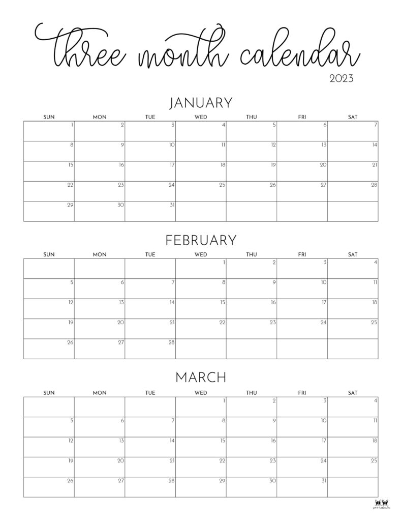 3 Month Calendar December January February 2025 Jasper Monroe