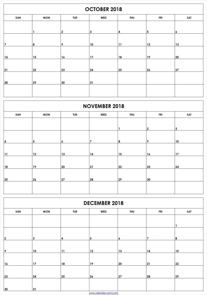 3 Month Calendar November December January Artofit