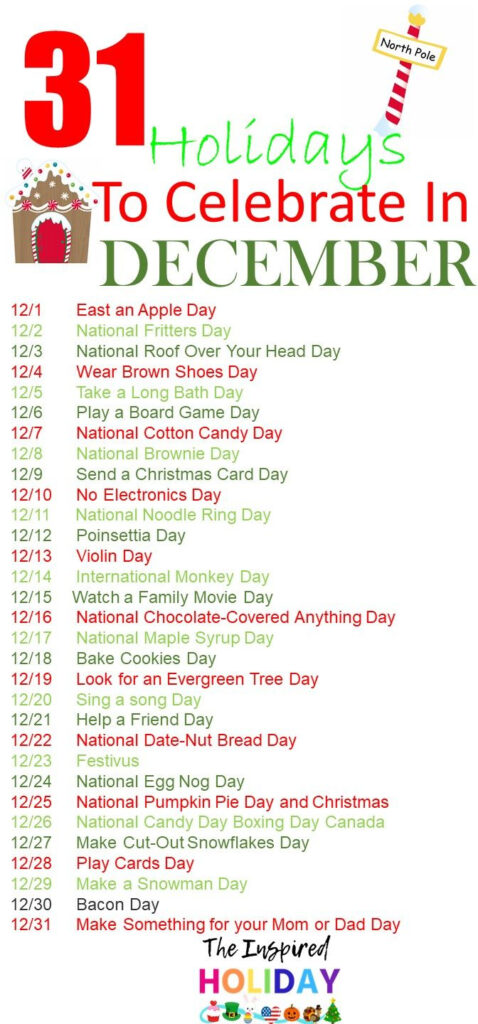 31 Holidays To Celebrate In December