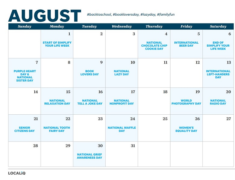 55 Awesome August Social Media Holidays Ideas With Tips Examples 