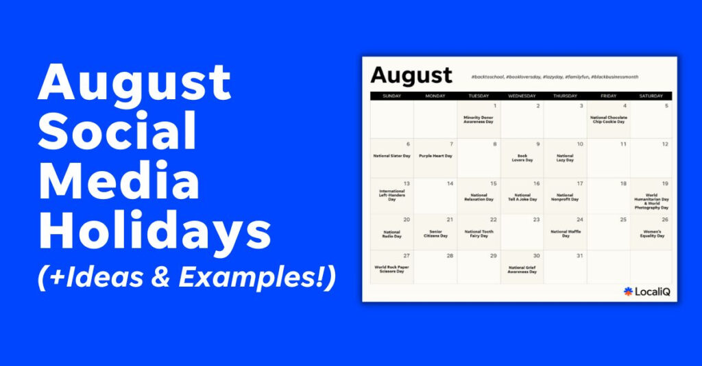 60 Awesome August Social Media Holidays Ideas with Tips Examples 