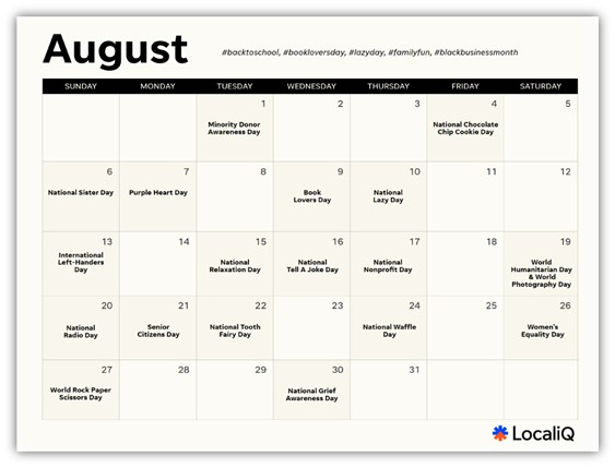 60 Awesome August Social Media Holidays Ideas With Tips Examples 