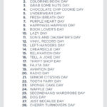 A Printable List Of National Days In August 2021 National Days In