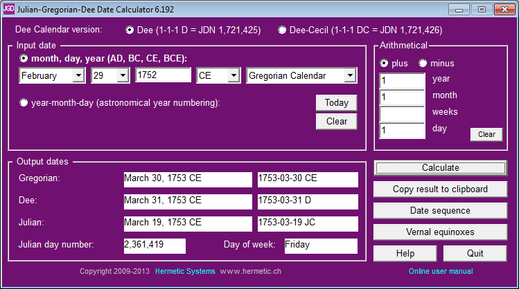 A Program To Convert Julian Gregorian And Dee Calendar Dates