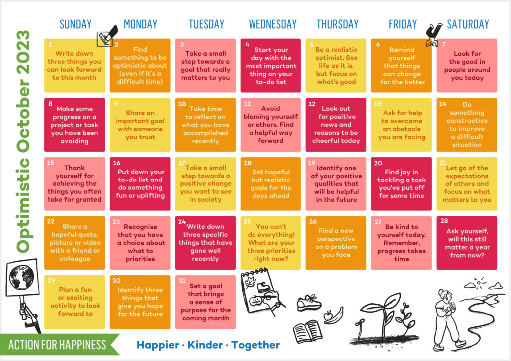 Action For Happiness Calendar October 2025 Sidney F Duff