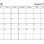 August 1947 Monthly Calendar PDF Word Excel