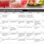 August 2020 Social Media Posts Calendar