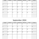 August 2024 And September 2024 Calendar Printable Free Dara Agnella