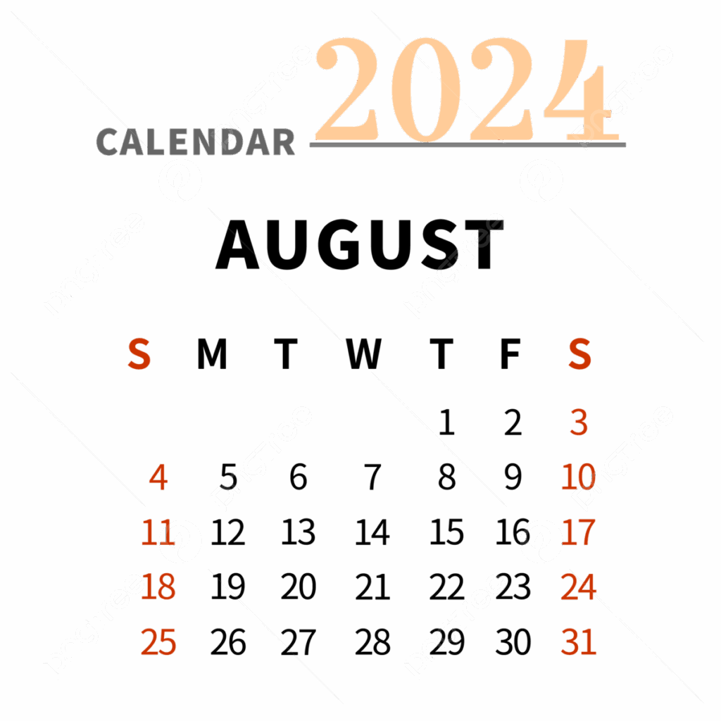 August 2024 To June 2024 Calendar Clip Art Calendar List 2024