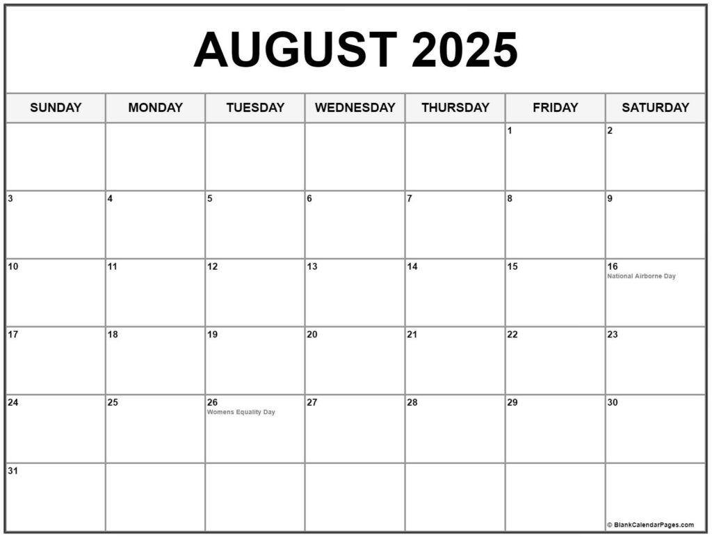 August 2025 Calendar Vertical A Comprehensive Guide To The Month s 