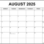 August 2025 Calendar Vertical A Comprehensive Guide To The Month s