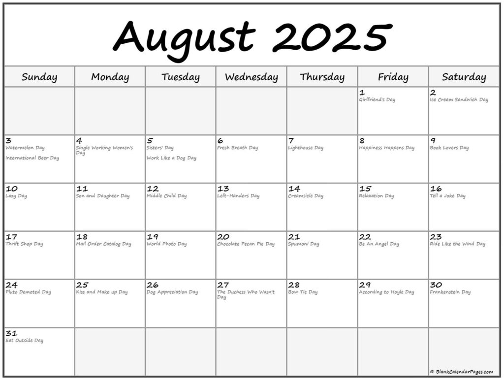 August 2025 Calendar With Holidays Ruby Bettencourt