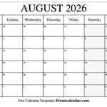 August 2026 Calendar Free Printable With Holidays And Observances