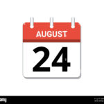 August 24th Calendar Icon Vector Concept Of Schedule Business And
