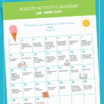 August Activity Calendar For Kids Kids Calendar Summer Fun For Kids