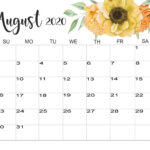 August Calendar 2023 Cute