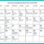 August Calendar Printable Special Days Kids Creative Chaos