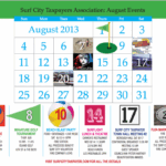August Events Calendar SurfCityTaxpayer