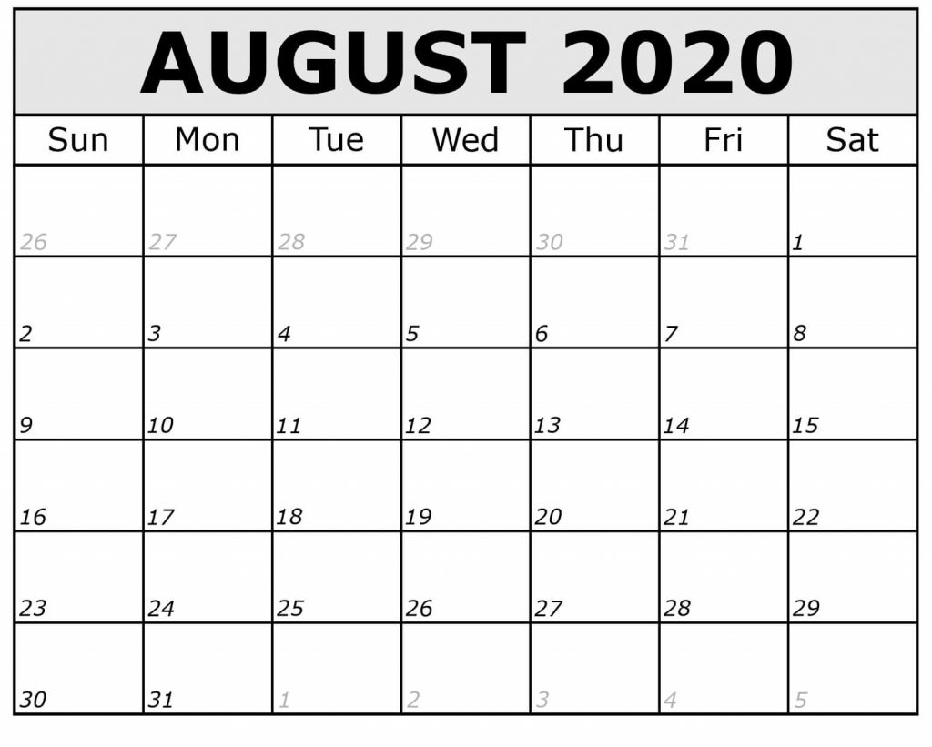August Free Printable Calendar Printable World Holiday