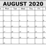 August Printable Calender