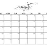 August Printable Calender