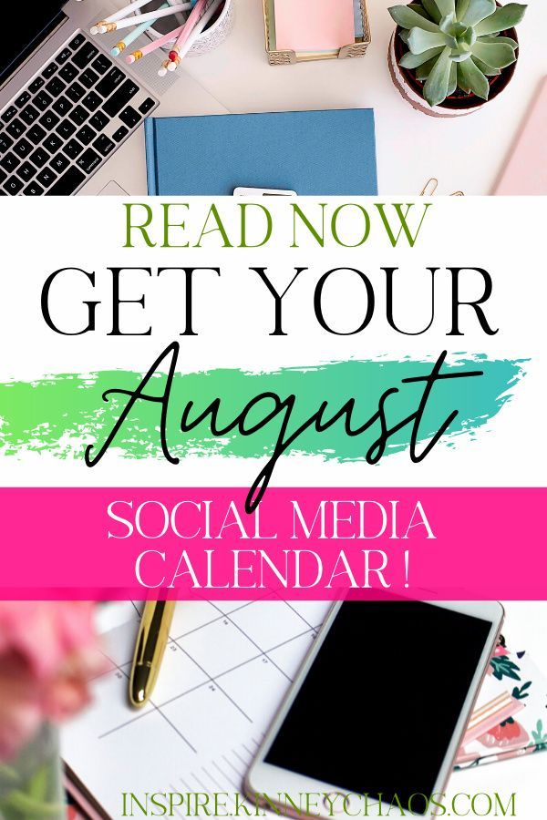 August Social Media Calendar FREE Download The Busy Llama