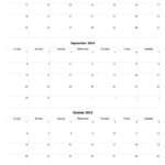 August To October 2024 Calendar Printable