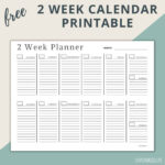 Blank 2 Week Calendar Printable 2025 Calendar Printable