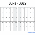 Blank Calendar June And July 2025 Jackson Ramos