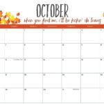 Blank Calendar October Customize And Print