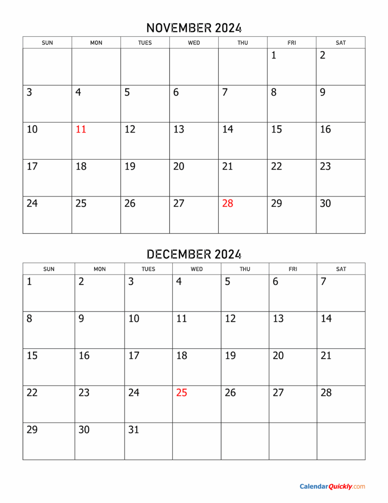 Blank November And December 2025 Calendar Free Kourosh Chase