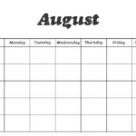 Blank Printable August Calendar