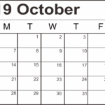 Blank Printable October Calendar