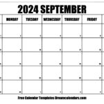 Blank September 2024 Calendar Printable Printable Rebe Valery
